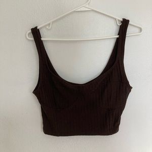 Dark brown H&M ribbed tank top: Size S